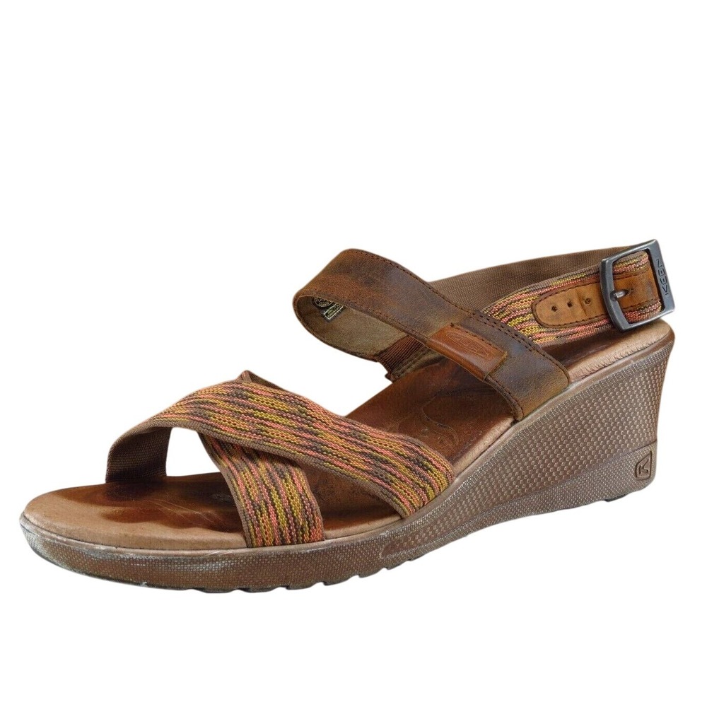 KEEN Size 8.5 M Women Sandal Ankle Strap Brown Fabric - Picture 1 of 10